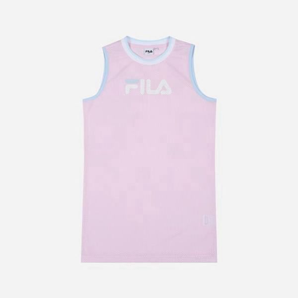 Vestidos Fila Mujer Rosas - Mesh Sleeveless - España 802174ZWT